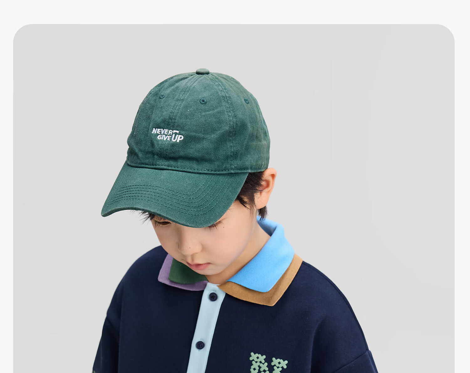 Zuo Xi Boys' Polo Collar Sweatshirt 2026 New College Colorblock Children's Spring Top Deep Navy 170 24